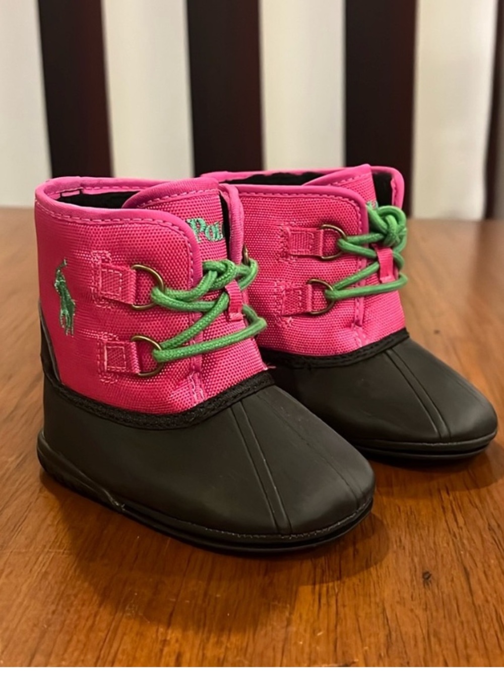 Polo Ralph Lauren Packer Baby Infant Crib Booties Shoes Boots Girls Size 2